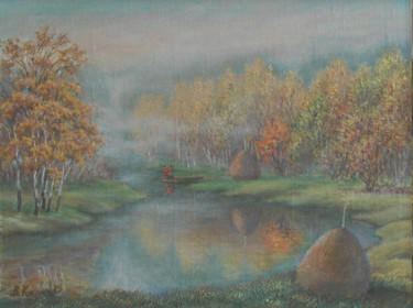 Картина под названием "Осеннее половодье.…" - Калиниченко Виталий, Подлинное произведение искусства, Масло