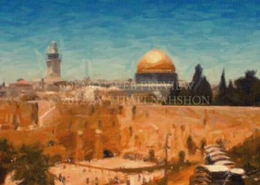 Painting titled "Jerusalem - The Hol…" by Vitali Nahshon, Original Artwork
