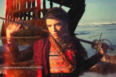 Painting titled "Pirates: Adventures…" by Vitali Nahshon, Original Artwork