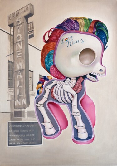 Schilderij getiteld "My Little Pony and…" door Vitalina Desbocada, Origineel Kunstwerk, Olie