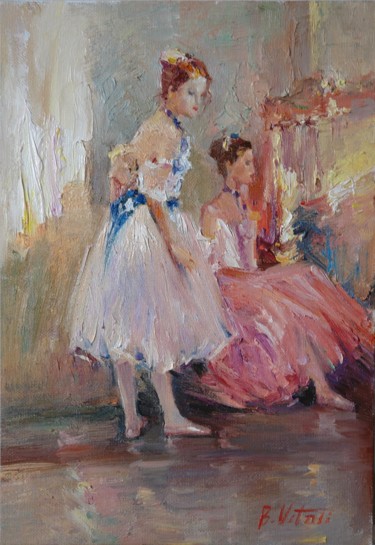 Painting titled "Young ballerina" by Vitaliy Bondarenko, Original Artwork, Oil