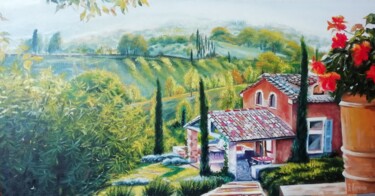 Peinture intitulée "Долина Италии. Vall…" par Vitaliy Boreiko, Œuvre d'art originale, Huile Monté sur Châssis en bois