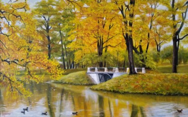 Peinture intitulée "Александровский парк" par Vitaliy Boreiko, Œuvre d'art originale, Huile Monté sur Châssis en bois