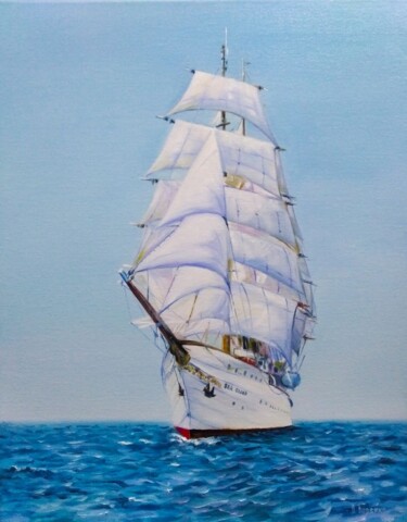 Картина под названием "Морское облако" - Vitaliy Boreiko, Подлинное произведение искусства, Масло Установлен на Деревянная р…