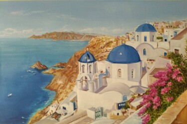 Pintura titulada "Santorini" por Vitaliy Boreiko, Obra de arte original, Oleo