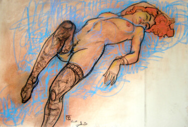 Drawing titled "Blue velvet" by Vitaliy Kotendzhi, Original Artwork