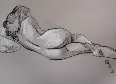 Drawing titled "lying model" by Vitaliy Kotendzhi, Original Artwork