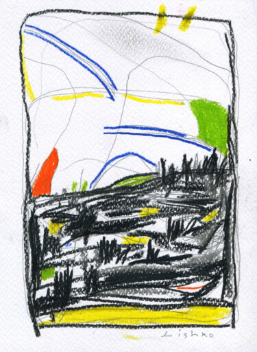 Drawing titled "Landscape 21*15 cm…" by Vitaliy Lishko, Original Artwork, Pencil