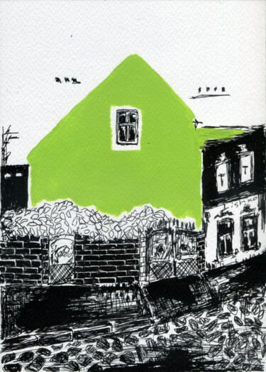 Drawing titled "Ivy House 21x14,7 c…" by Vitaliy Lishko, Original Artwork, Ink