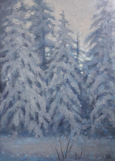 Malerei mit dem Titel "Winter Sleep" von Vitaliy Ustimenko, Original-Kunstwerk, Öl