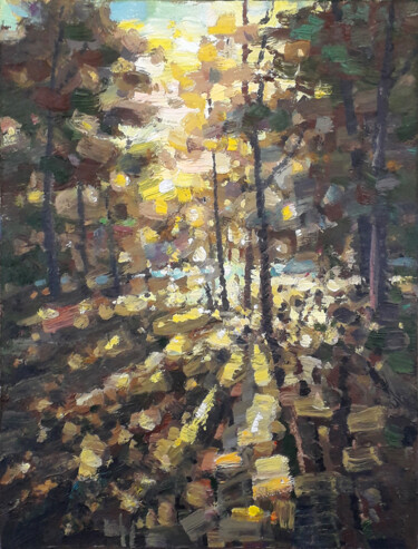 Pittura intitolato "Sunny October" da Vitaliy Ustimenko, Opera d'arte originale, Olio