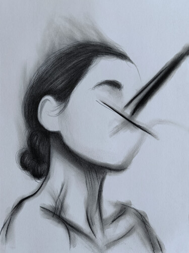 Desenho intitulada "No face drawing" por Vitaly.Arts, Obras de arte originais, Pastel