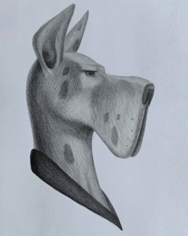 Desenho intitulada "dog pencil painting" por Vitaly.Arts, Obras de arte originais, Lápis