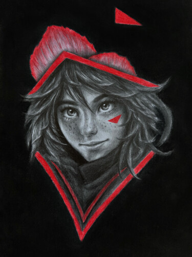 图画 标题为“red warrior” 由Vitaly.Arts, 原创艺术品, 铅笔