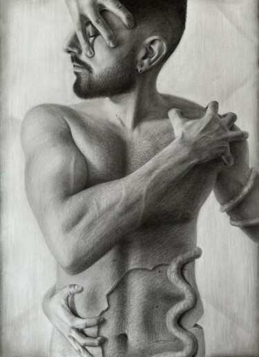 Drawing titled "Self-portrait" by Vitaly.Arts, Original Artwork, Graphite