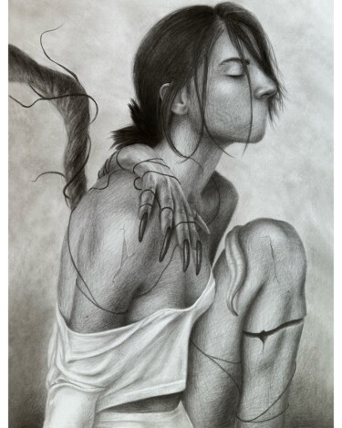 Tekening getiteld "Horror hand girl" door Vitaly.Arts, Origineel Kunstwerk, Grafiet