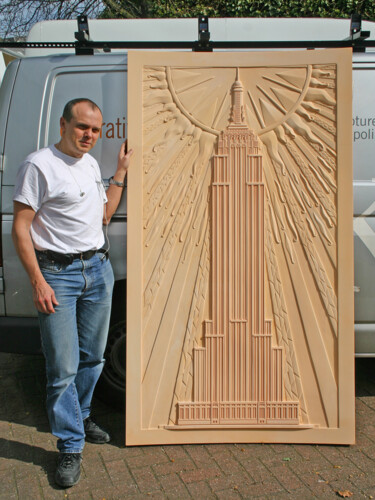 Sculpture titled ""Empire building"" by Vitaly Moiseev, Original Artwork, Wood