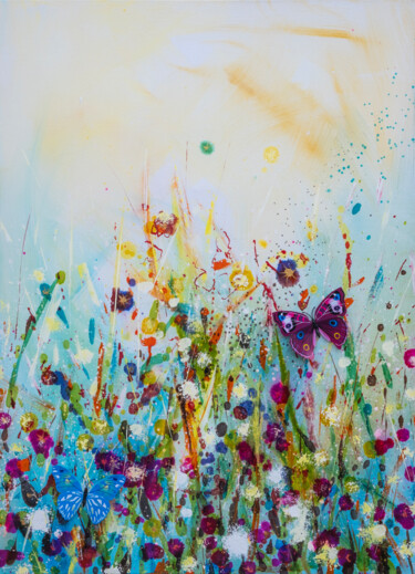 Картина под названием ""Summer Field"" - Vitaly Moiseev, Подлинное произведение искусства, Акрил Установлен на Деревянная ра…