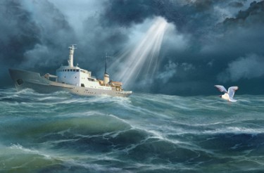 Картина под названием "storm" - Vitaly Dudarenko, Подлинное произведение искусства, Акварель