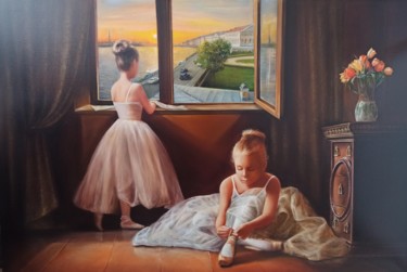 Картина под названием "Young ballerinas" - Виталий Гацуцын (Ялпачек-Леви), Подлинное произведение искусства, Масло Установле…