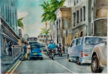Painting titled "Mauritius. Port-Lou…" by Vitalii Gatsutsyn (Ialpachek Levi), Original Artwork, Watercolor