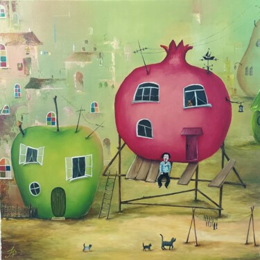 Картина под названием "Цикл "Теплый город…" - Виталий Гацуцын (Ялпачек-Леви), Подлинное произведение искусства, Масло Устано…