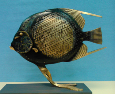 Скульптура под названием "Fish" - Виталий Марьин, Подлинное произведение искусства, Бронза