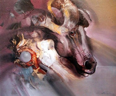 Painting titled ".MK" by Jovan V Vitanovski, Original Artwork
