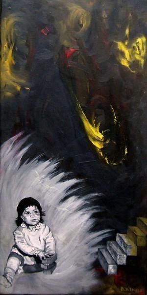Pintura titulada "Cauchemar" por Bernard Vitasse, Obra de arte original