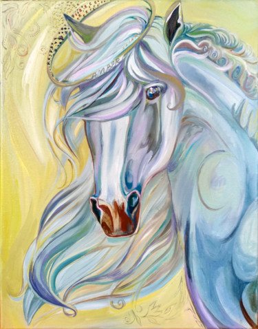 Painting titled "Sugar on a warm pal…" by Viola Larkina, Original Artwork, Oil Mounted on Wood Stretcher frame