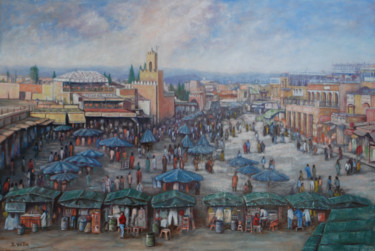 Pittura intitolato "Marrakech.png" da V.Russotto, Opera d'arte originale, Olio