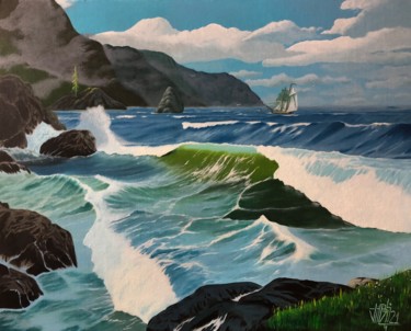 Painting titled "Sea" by Vito Bzhitskiy, Original Artwork, Oil