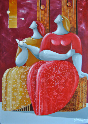 Malerei mit dem Titel "Conexão VIII" von Vitor Moinhos, Original-Kunstwerk, Acryl