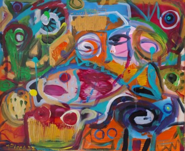 Peinture intitulée "Elementos" par Vitor Pisco, Œuvre d'art originale, Acrylique