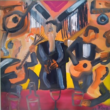 Pintura intitulada "Fado em Alfama" por Vitor Pisco, Obras de arte originais, Acrílico