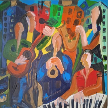 Pintura titulada "Concerto Ano Novo" por Vitor Pisco, Obra de arte original, Acrílico