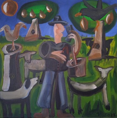 Pittura intitolato "Pastor Tou sim II" da Vitor Pisco, Opera d'arte originale, Acrilico