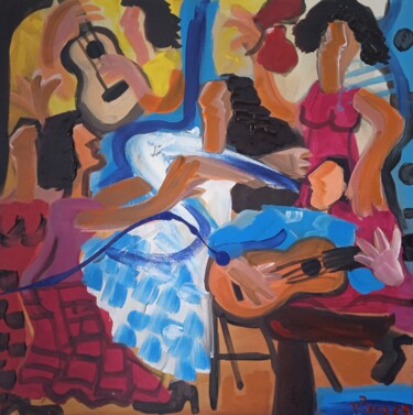 Malerei mit dem Titel "Sevillanas V" von Vitor Pisco, Original-Kunstwerk, Acryl