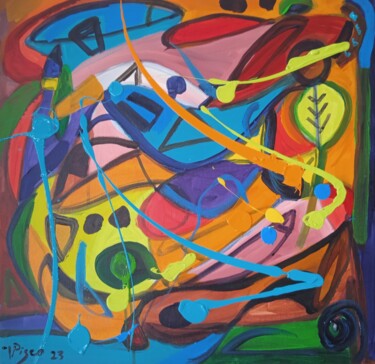 Картина под названием "Abstracto IV" - Vitor Pisco, Подлинное произведение искусства, Акрил