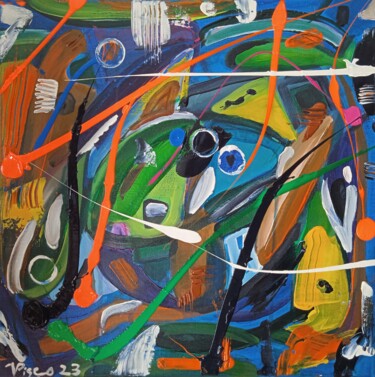 Schilderij getiteld "Abstracto IX" door Vitor Pisco, Origineel Kunstwerk, Acryl