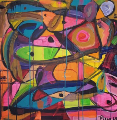 Painting titled "Abstracto X" by Vitor Pisco, Original Artwork, Acrylic