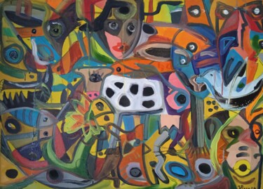 Pintura intitulada "Pintura intuitiva II" por Vitor Pisco, Obras de arte originais, Acrílico