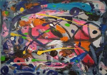 Malerei mit dem Titel "Abstracto XVII" von Vitor Pisco, Original-Kunstwerk, Acryl
