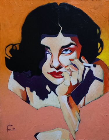 Painting titled "Cigarette" by Vito Thiel, Original Artwork, Oil