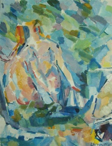 Peinture intitulée "Femmes au bain" par Guy Laffont, Œuvre d'art originale, Huile