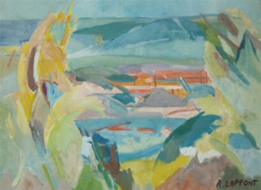 Painting titled "Vue de la Vallée de…" by Guy Laffont, Original Artwork, Oil