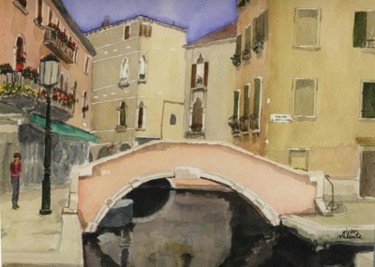 Painting titled "Pont Santa Maria No…" by Victor Valente, Original Artwork