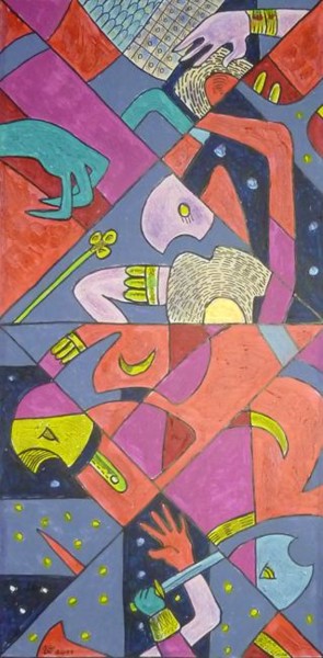 Peinture intitulée "la Guerre, puzzle V…" par Victor Valente, Œuvre d'art originale, Acrylique