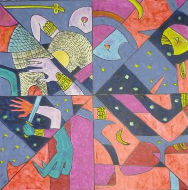 Peinture intitulée "La Guerre, puzzle V…" par Victor Valente, Œuvre d'art originale, Acrylique