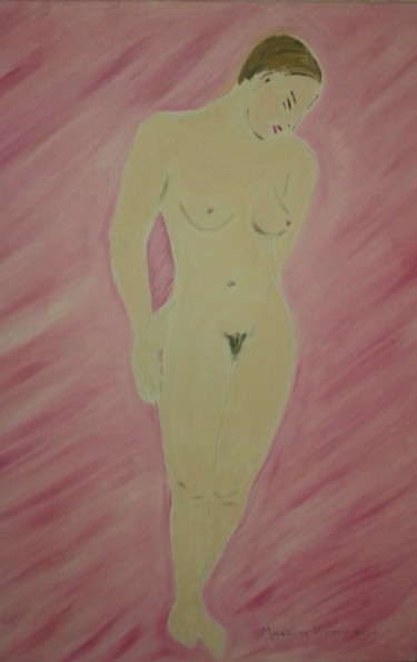 Pittura intitolato "Nudo di donna" da Vittorio Magagna, Opera d'arte originale, Olio Montato su Telaio per barella in legno